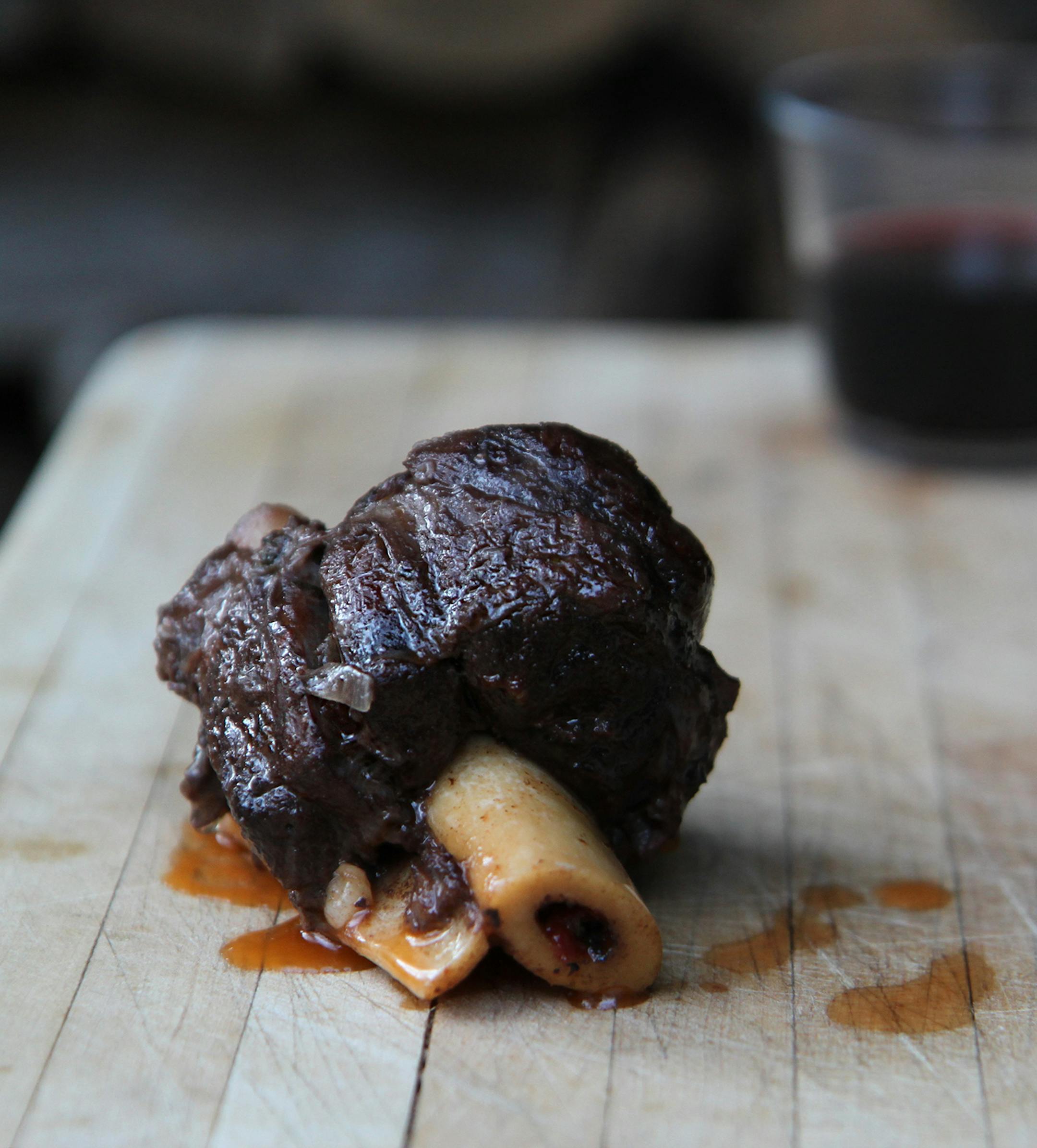 Photo by Mary Jo Hoffman, Special to the Star Tribune Braised venison shank, for hunting story by Steve Hoffman.