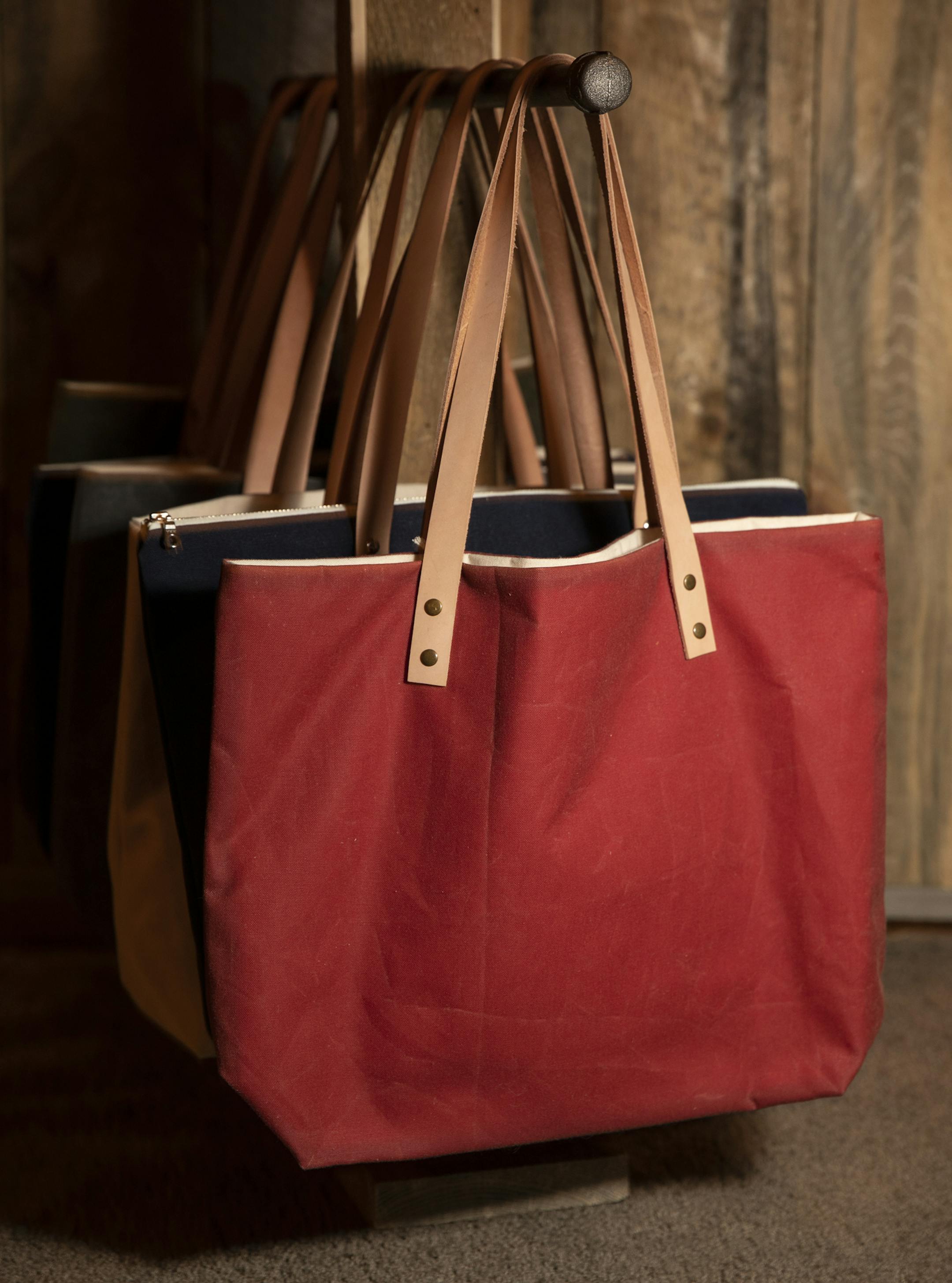 LES Bags waxed canvas tote photographed in Robbinsdale, Minn., on Thursday, October 10, 2018. ] RENEE JONES SCHNEIDER • renee.jones@startribune.com