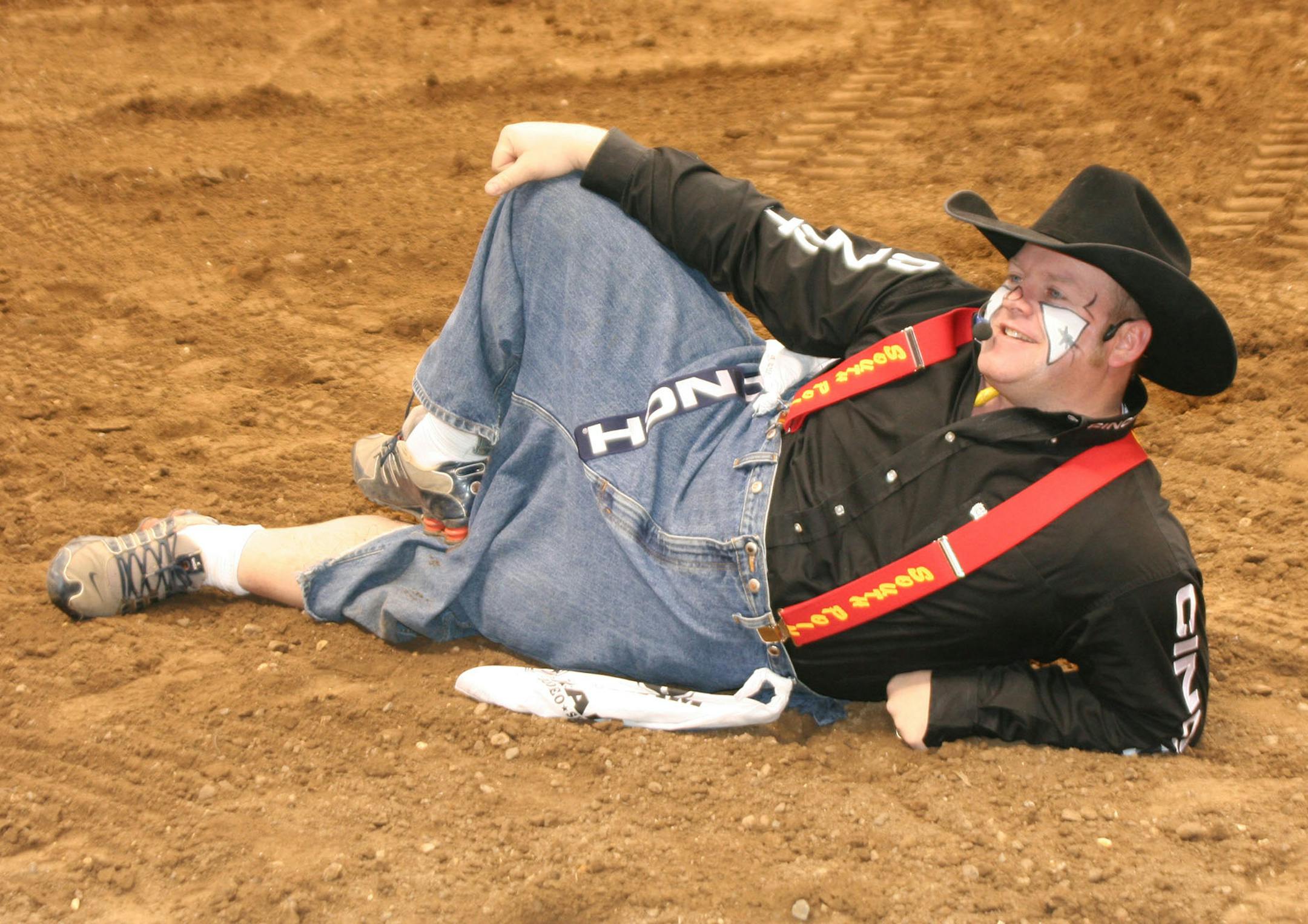 credit: Denise Hetland Rodeo clown Justin Rumford of the World's Toughest Rodeo.