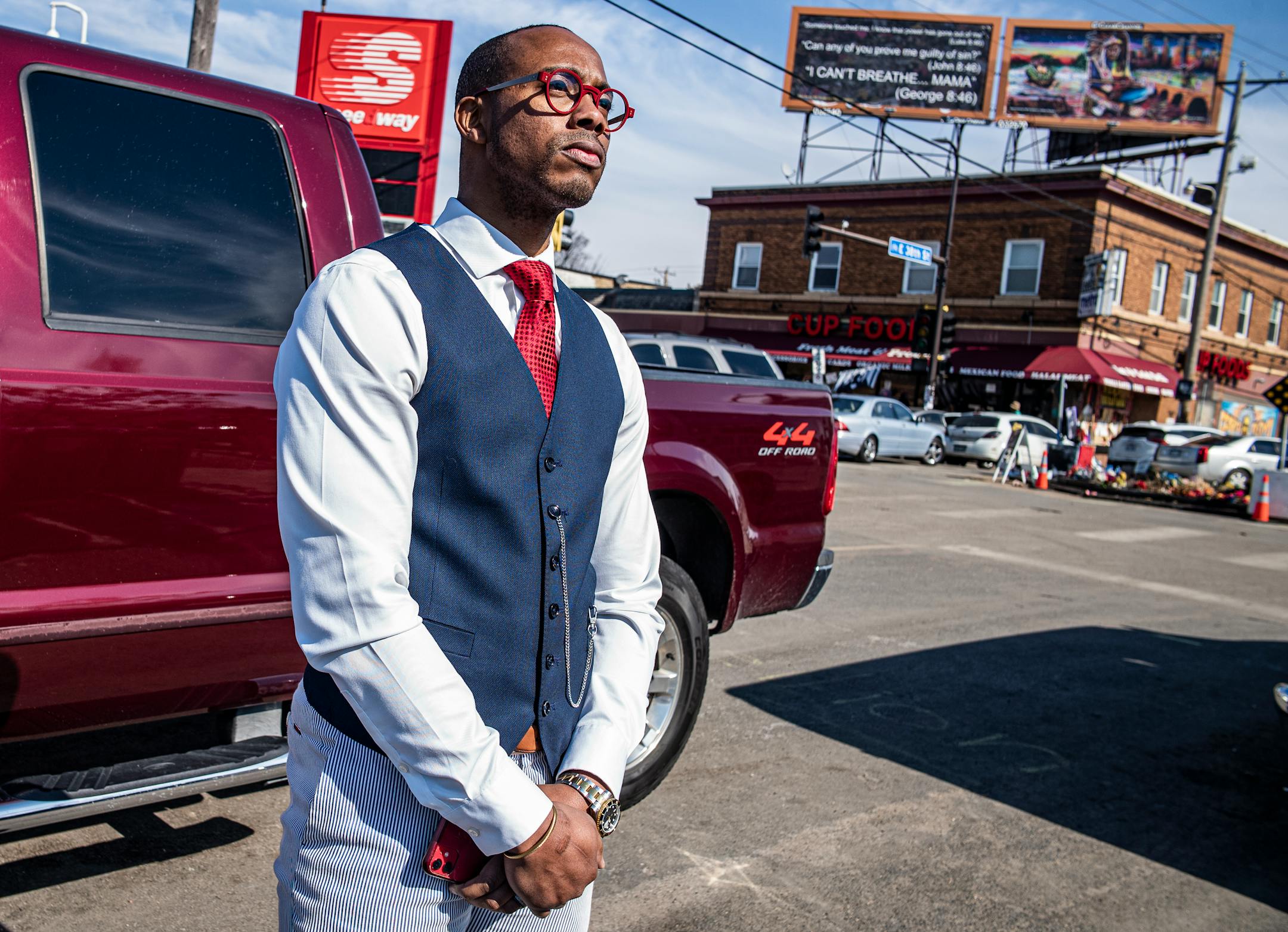Worldwide Outreach For Christ member PJ Hill attended had an outdoor church service on the corner of the George Floyd memorial. He also lost relative Imezi Wright who was shot and killed last Saturday evening.