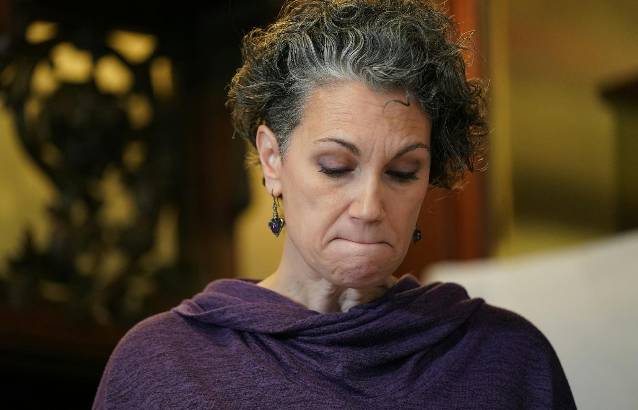 Laura Stearns fought back tears as she spoke at the news conference. She said she was ending her boycott of the theater and wanted to build trust as a demonstration of faith. ] GLEN STUBBE • glen.stubbe@startribune.com Friday, November 1, 2019 Attorney Jeff Anderson announced settlements of 16 lawsuits against the Children's Theater Company for the sexual abuse by former employees of the CTC in the 1970s and early 1980s.