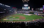 The national anthem was played during the third game of the ALDS at Target Field.