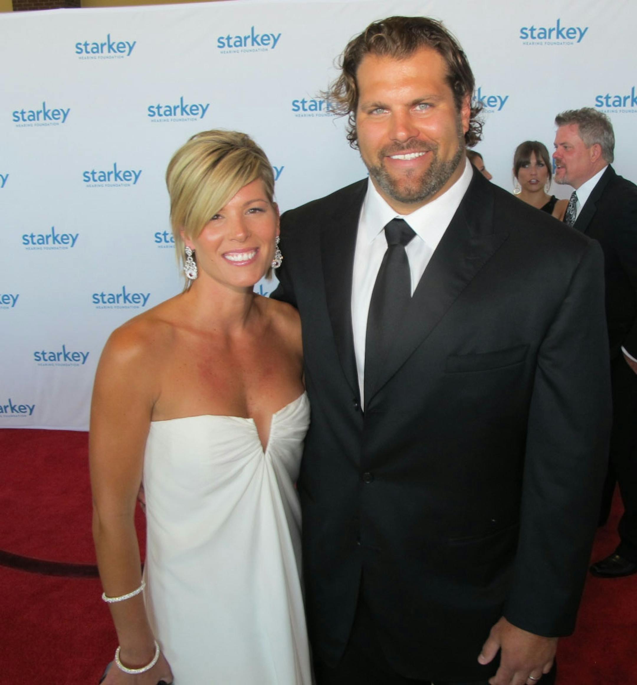 Sara Glassman, sglassman@startribune.com Landyn and Steve Hutchinson of Minnesota Vikings. Starkey Hearing Foundation's So the World May Hear Gala at RiverCentre in St. Paul.