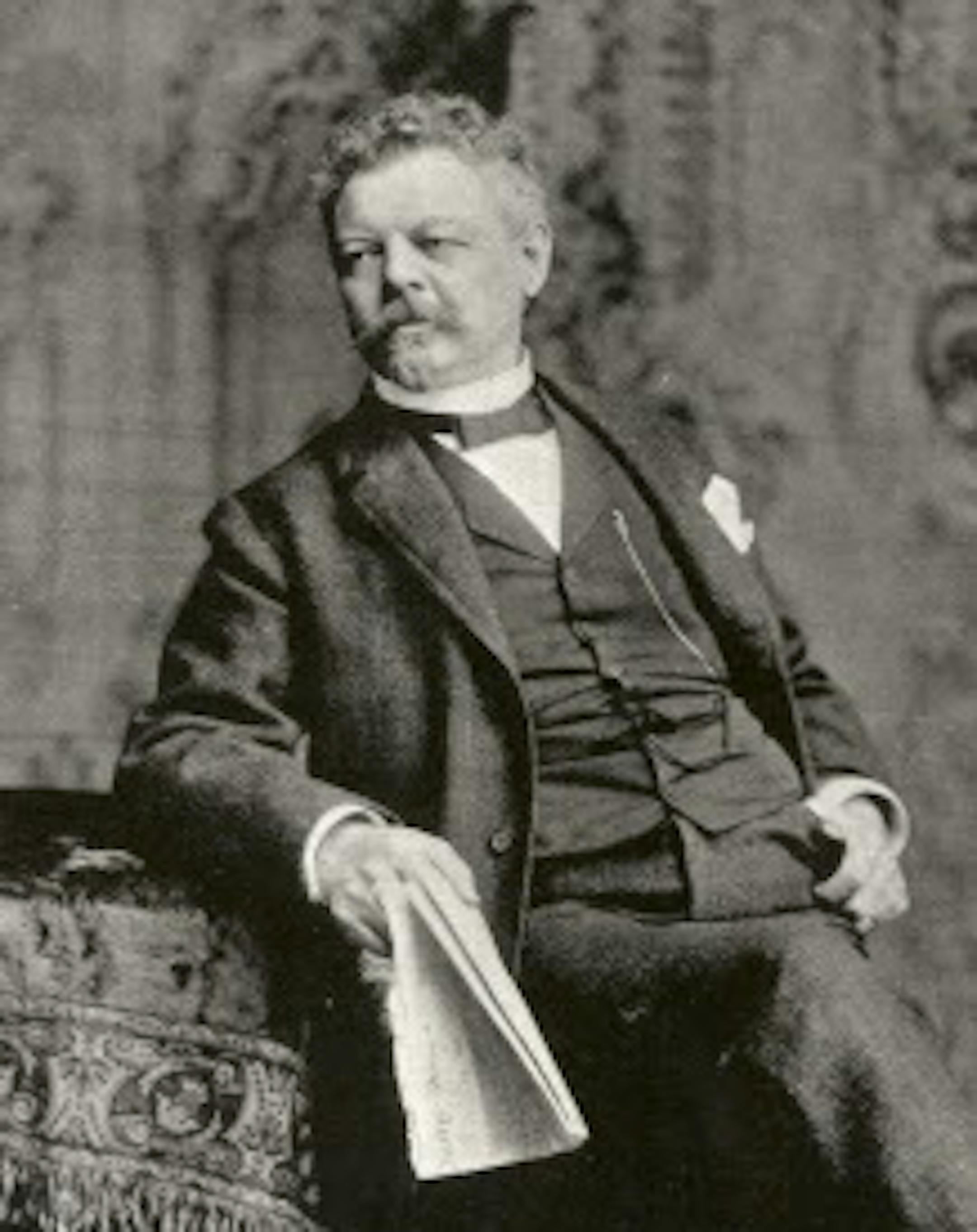 This image provided by the Pabst Mansion museum shows Pabst Brewery founder Frederick Pabst around 1898. A small group of Milwaukee residents wants to revive the city's beer brewing tradition by buying Pabst Brewing Co. from a California executive in hopes of returning the brand's headquarters to its birthplace. (AP Photo/Pabst Mansion)