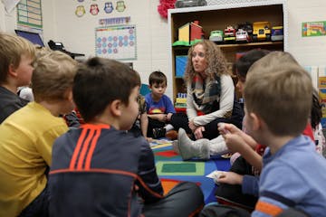 Teacher Jesse Lindsay interacts with her students.