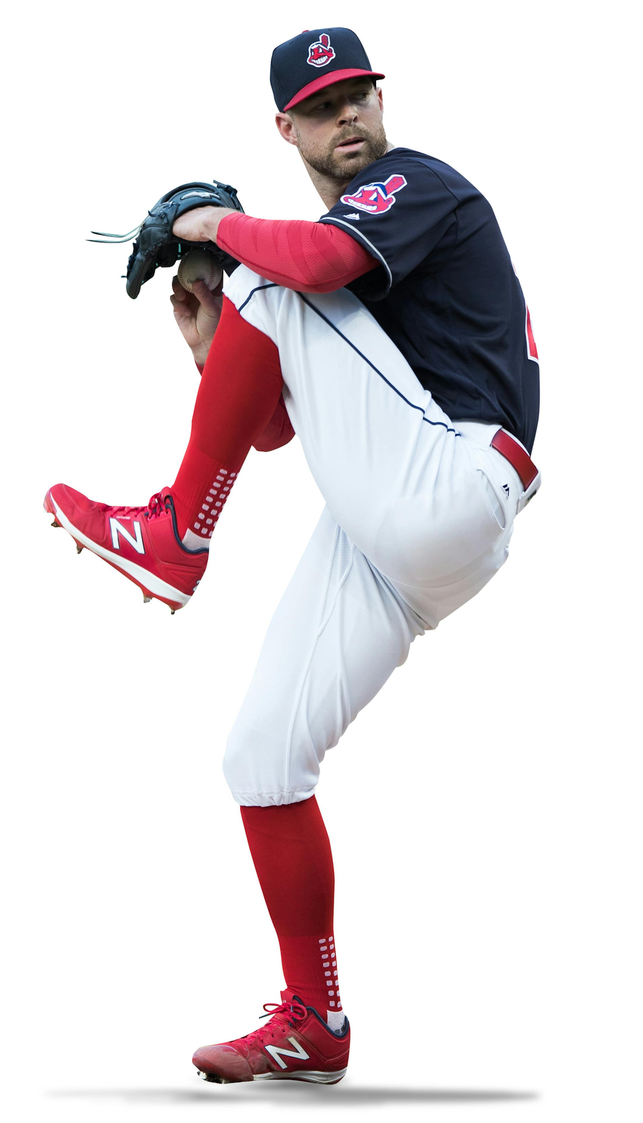 CLEVELAND, OH - AUGUST 23: Cleveland Indians starting pitcher Corey Kluber (28) delivers a pitch to the plate during the first inning of the Major League Baseball game between the Boston Red Sox and Cleveland Indians on August 23, 2017, at Progressive Field in Cleveland, OH. (Photo by Frank Jansky/Icon Sportswire) (Icon Sportswire via AP Images) ORG XMIT: 281080