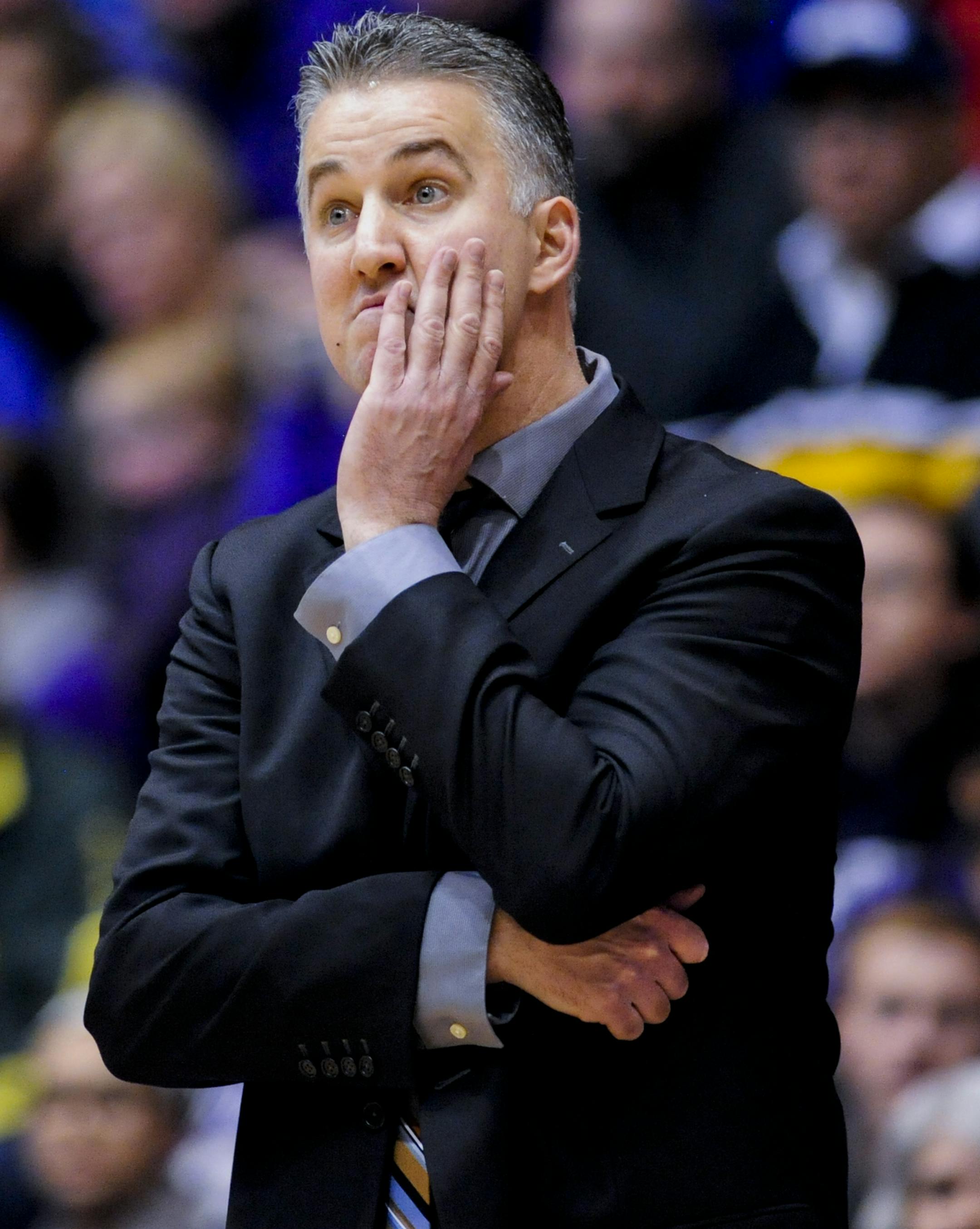 Purdue head coach Matt Painter, during the first half of an NCAA college basketball game against Northwestern on Saturday, Jan. 31, 2015, in Evanston, Ill. (AP Photo/Matt Marton) ORG XMIT: OTKMM116