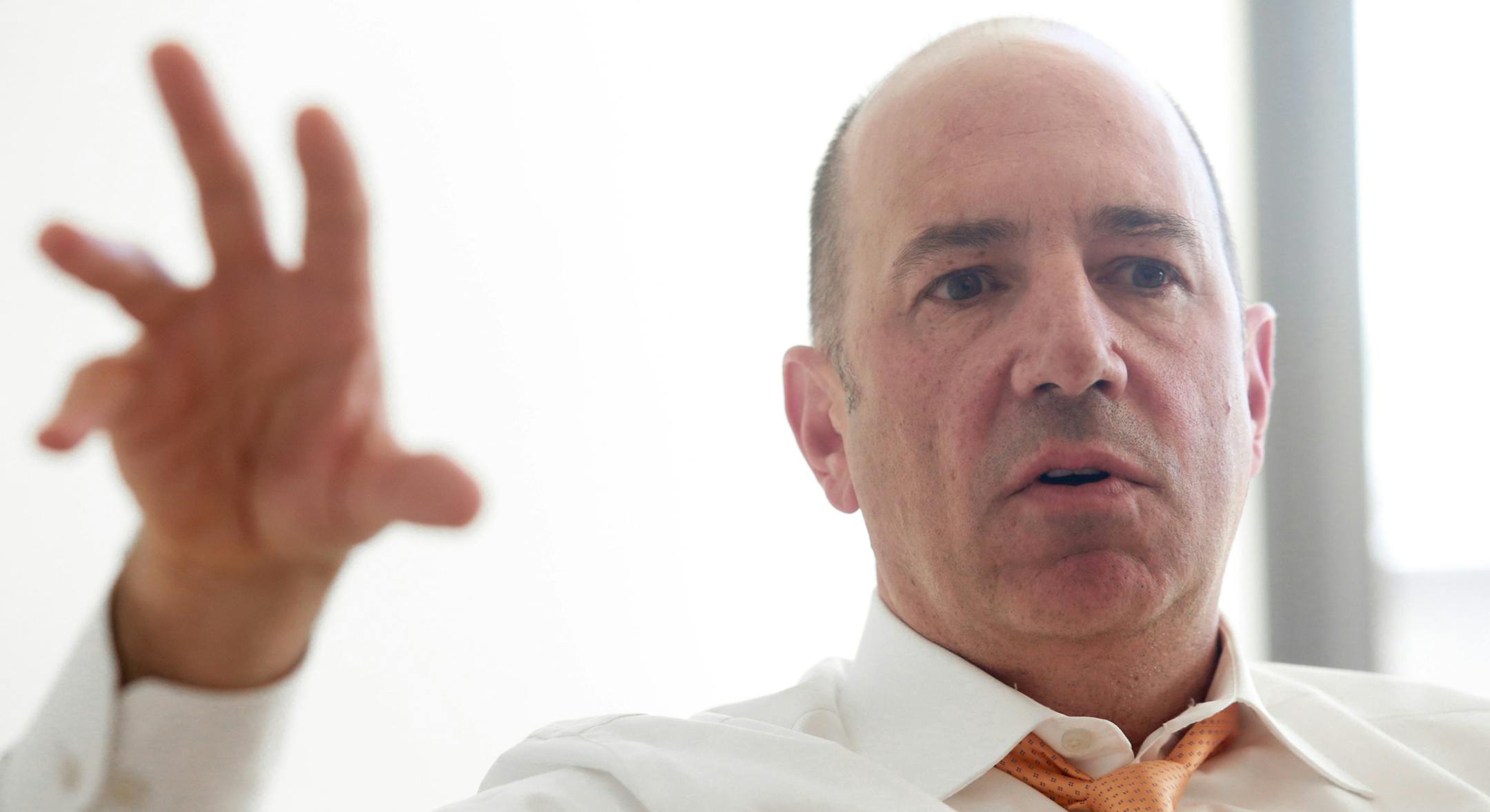 Lear Corporation President, Chief Executive Officer and Director Matthew J. Simoncini speaks at the Lear Corporation Robert E. Rossiter Administrative Office on March 11, 2015 in Southfield, Mich. (Ryan Garza/Detroit Free Press/TNS) ORG XMIT: 1173017